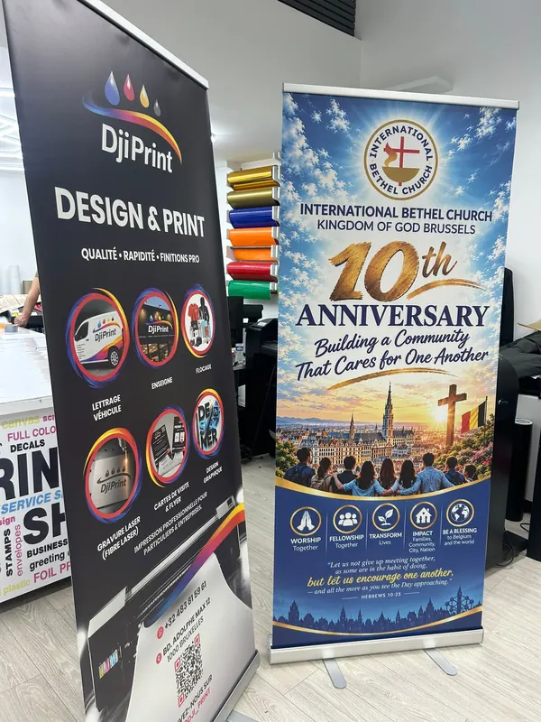 Roll-up imprimé pour l'anniversaire d'une église